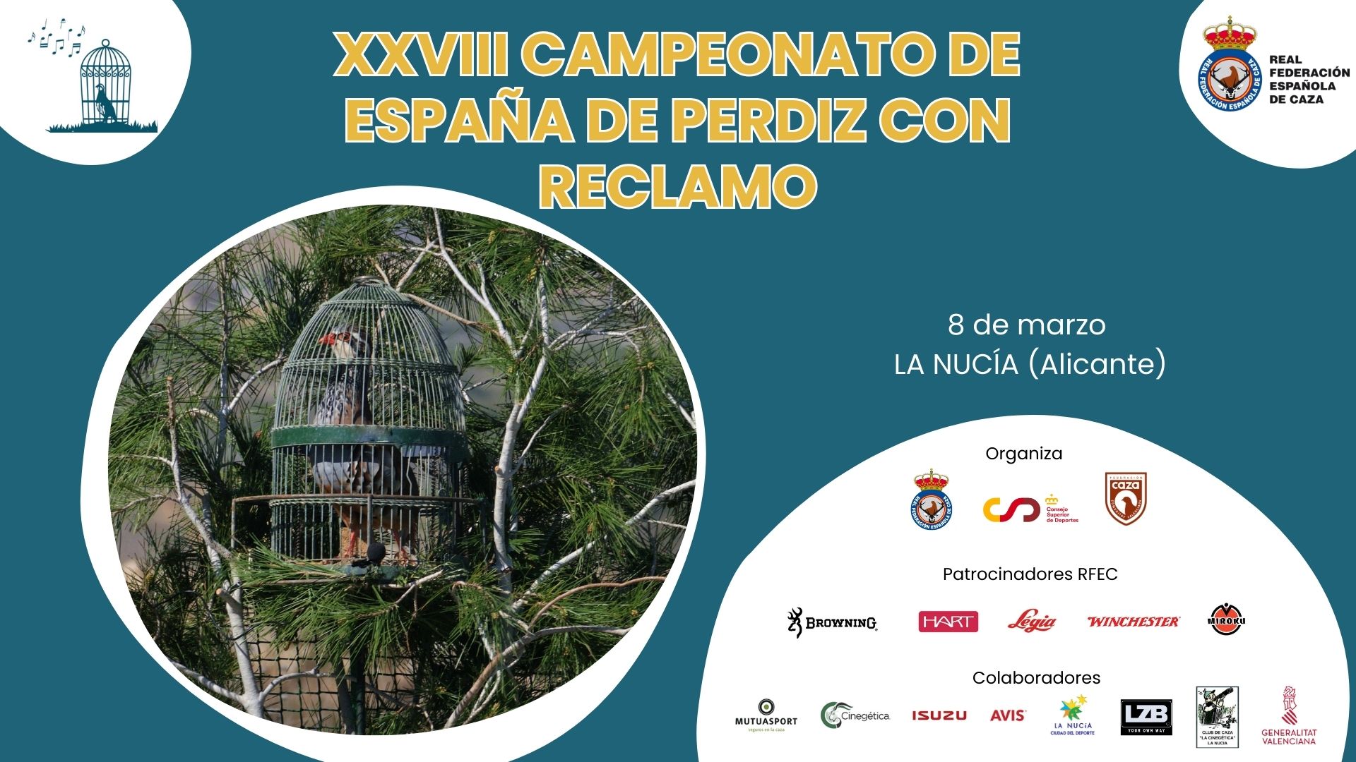 COMUNICADO OFICIAL: XXVIII CAMPEONATO DE ESPAÑA DE PERDIZ CON RECLAMO