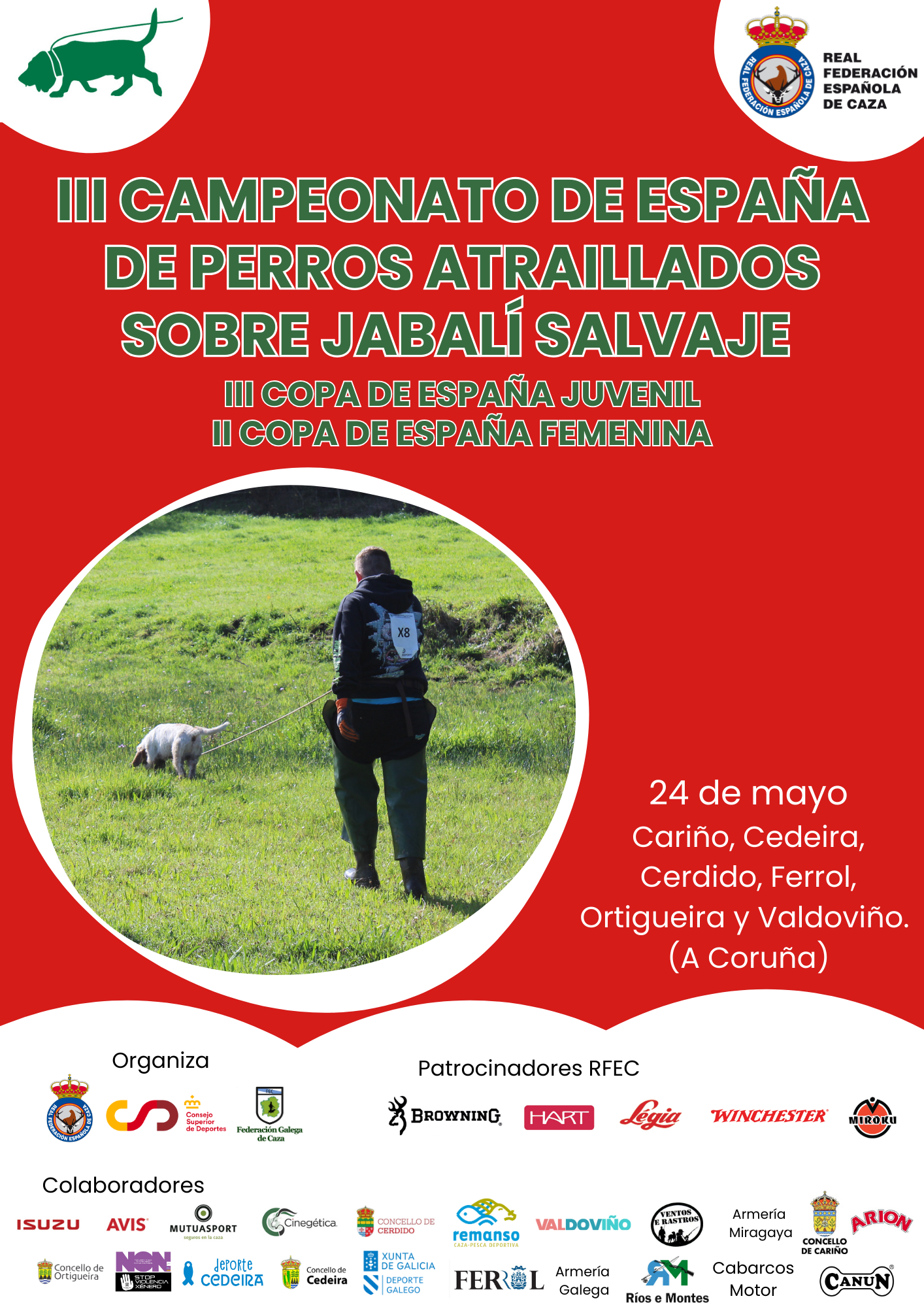 A Coruña acoge el III Campeonato de España de Perros Atraillados sobre Jabalí Salvaje
