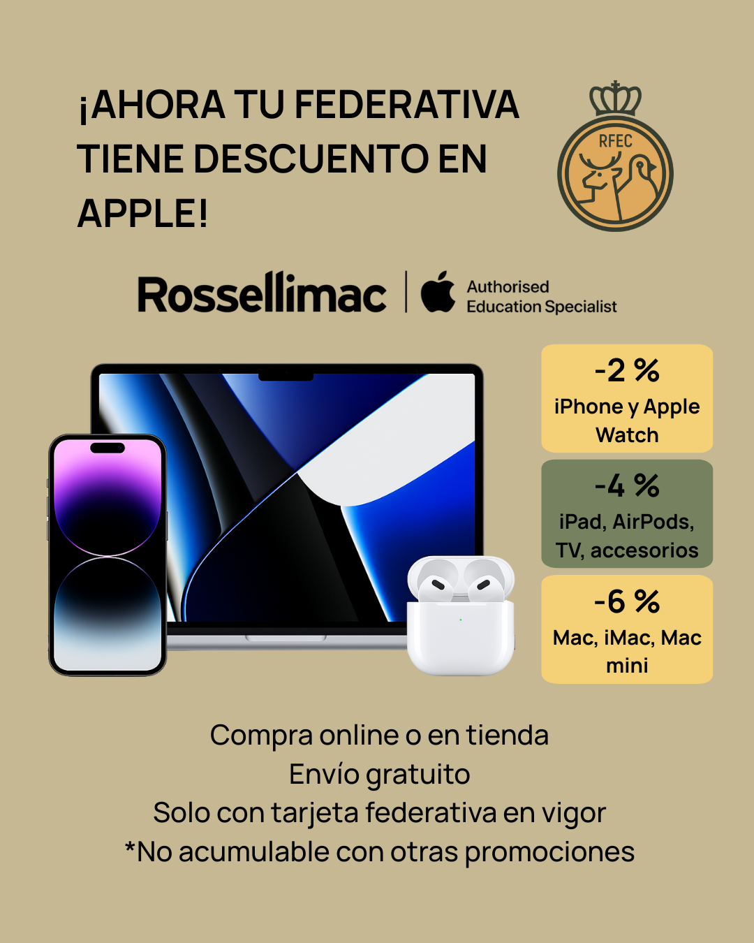 Los cazadores federados podrán comprar productos Apple con descuento gracias al nuevo acuerdo con Rossellimac
