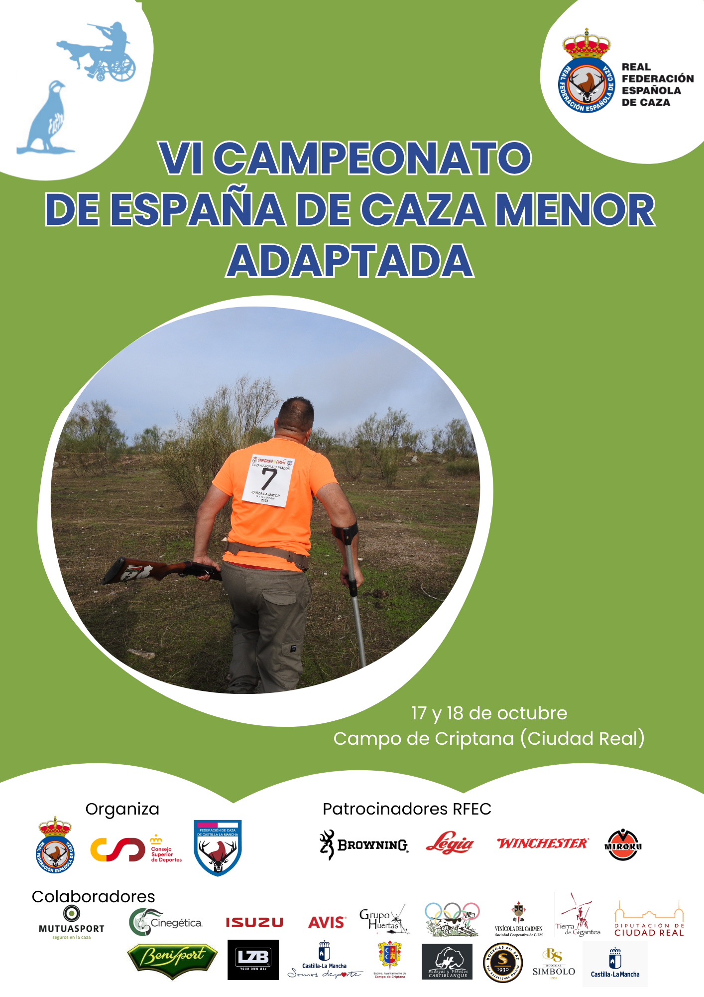Campo de Criptana será el escenario del VI Campeonato de España de Caza Menor Adaptada