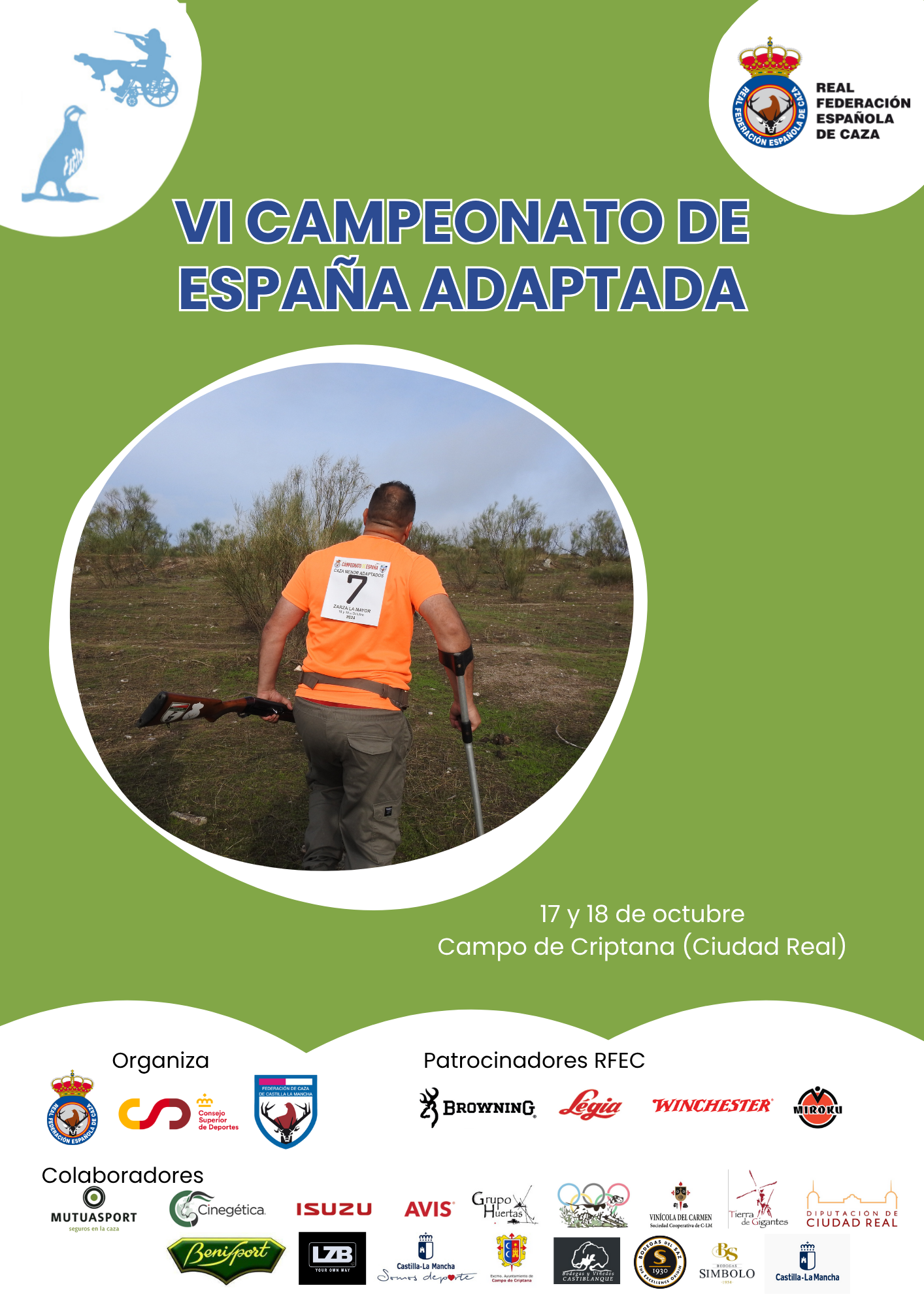 Campo de Criptana será el escenario del VI Campeonato de España de Caza Menor Adaptada