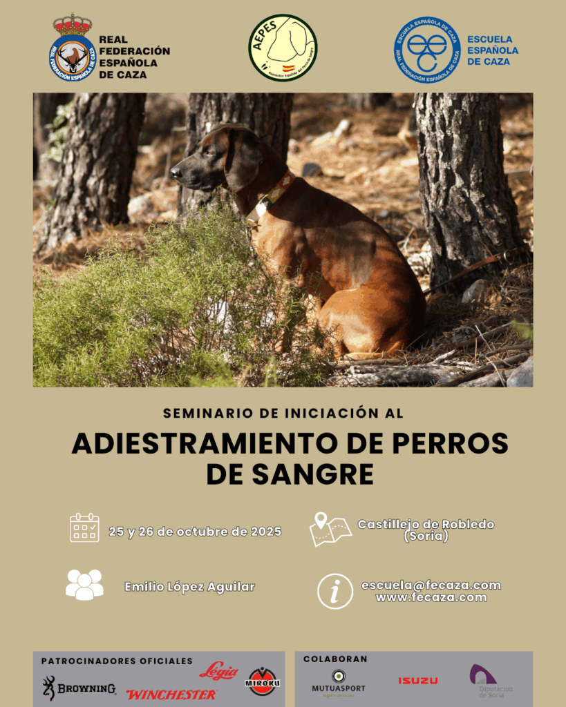 Cartel seminario adiestramiento de perros de sangre