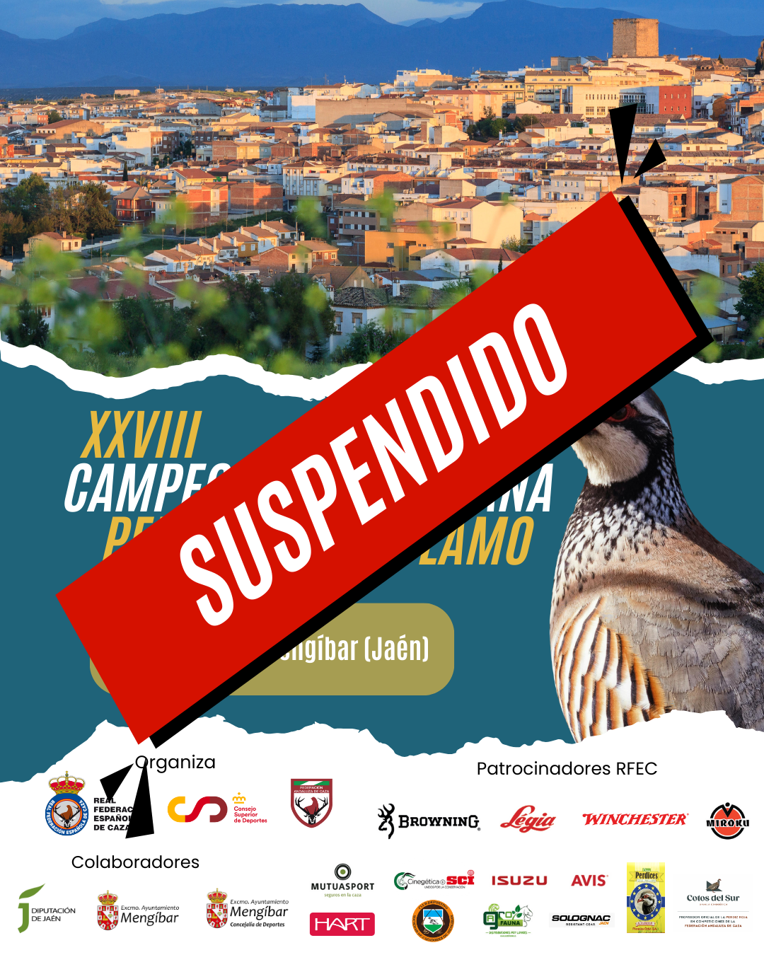 COMUNICADO OFICIAL: Cancelación del Campeonato de España de Perdiz con Reclamo 2026