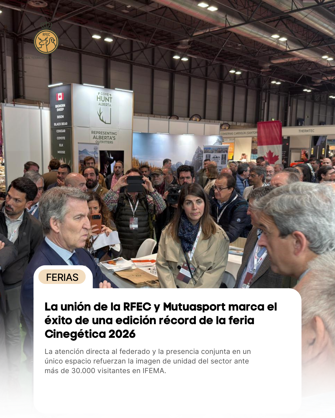 La unión de la RFEC y Mutuasport marca el éxito de una edición récord de la feria Cinegética+SCI 2026