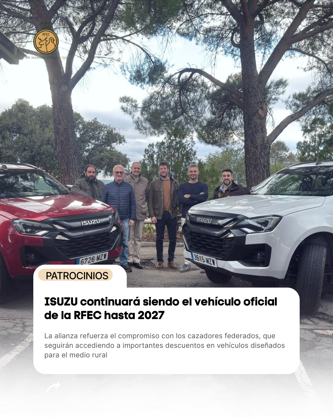 ISUZU continuará siendo el vehículo oficial de la RFEC hasta 2027