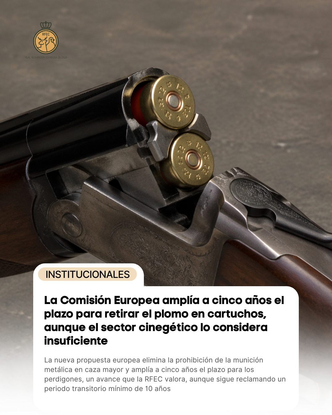 La Comisión Europea amplía a cinco años el plazo para retirar el plomo en cartuchos, aunque el sector cinegético lo considera insuficiente