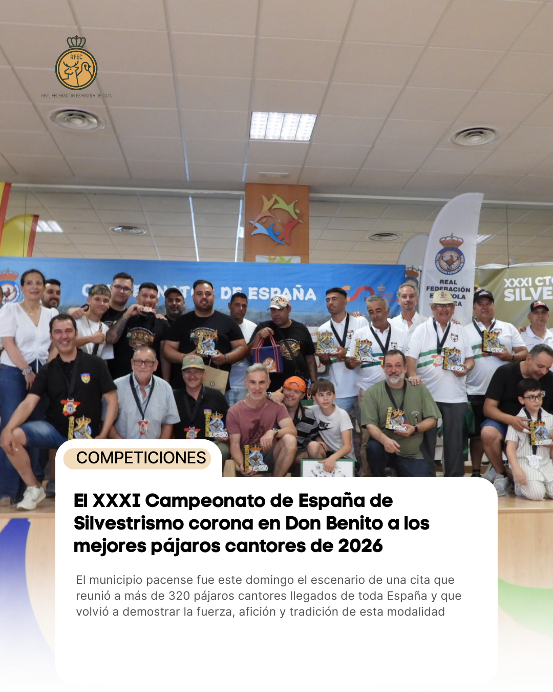 El XXXI Campeonato de España de Silvestrismo corona en Don Benito a los mejores pájaros cantores de 2026