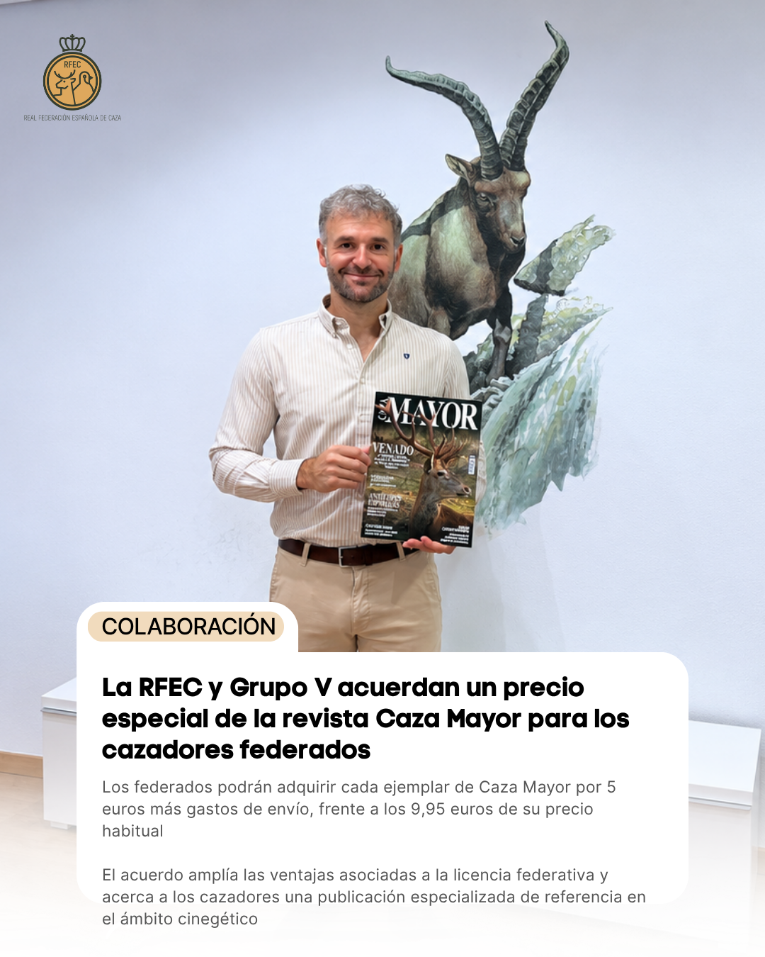 La RFEC y Grupo V acuerdan un precio especial de la revista Caza Mayor para los cazadores federados